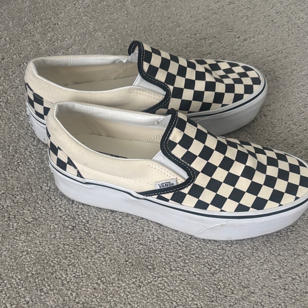 Platform Vans Checkerboard Slip-Ons